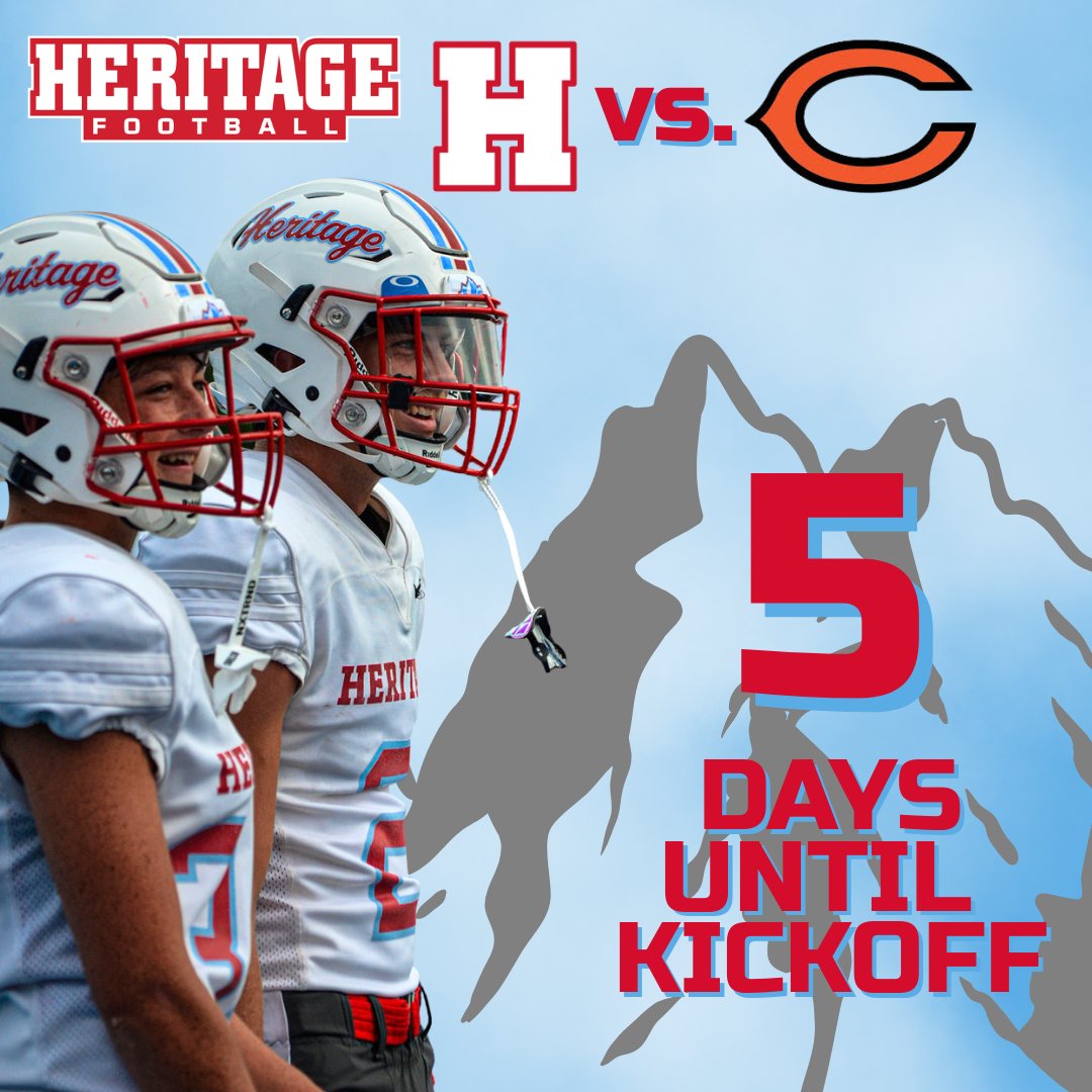 HHS_MNTNEER_FB's tweet photo. FIVE days... 🏈🏈🏈🏈 #hhsfootball #mountaineerfootballfamily #heritagefootballfamily #climb https://t.co/oO0ULum3P6