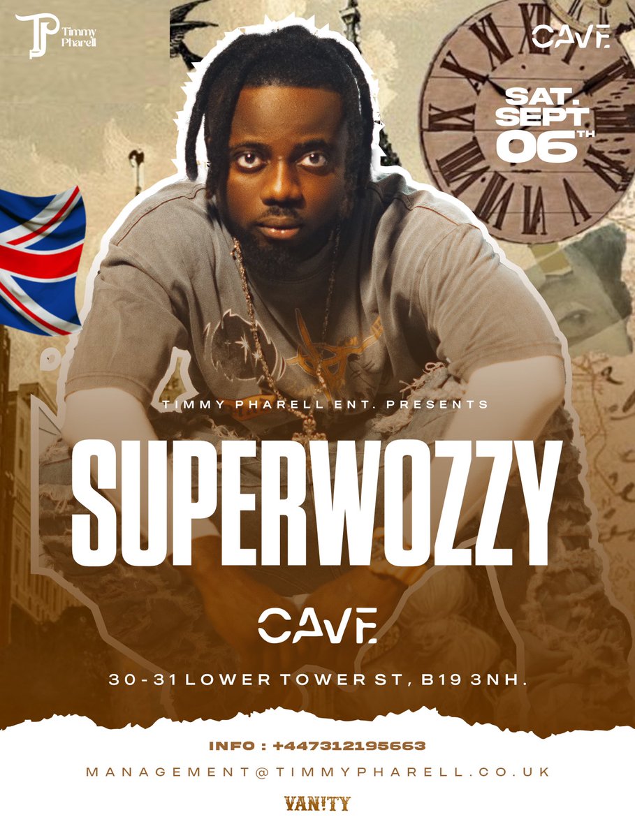 FROM THE TRENCHES TO THE CITY LIFE …See you soon UK 🇬🇧 Thank you for riding with me all this way. This is just the beginning. 🚀first stop:- CAVE  BIRMINGHAM #2000&amp;WOZZY 
FOR MORE ENQUIRES /TICKET contact :- @timmy_pharell &amp; visit timmypharell.co.uk