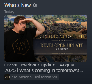 Genuinely thought <a href="/DoctorBenjy/">Ben Carr</a> was doing a <a href="/CivGame/">Sid Meier's Civilization VII</a> update on <a href="/Steam/">Steam</a>