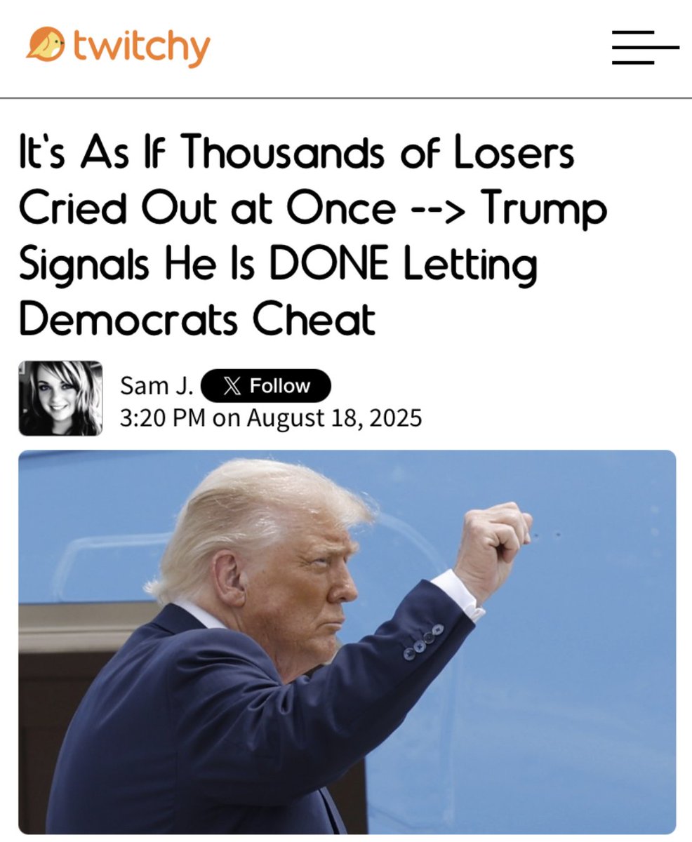 It's As If Thousands of Losers Cried Out at Once --> Trump Signals He Is DONE Letting Democrats Cheat

twitchy.com/samj/2025/08/1…