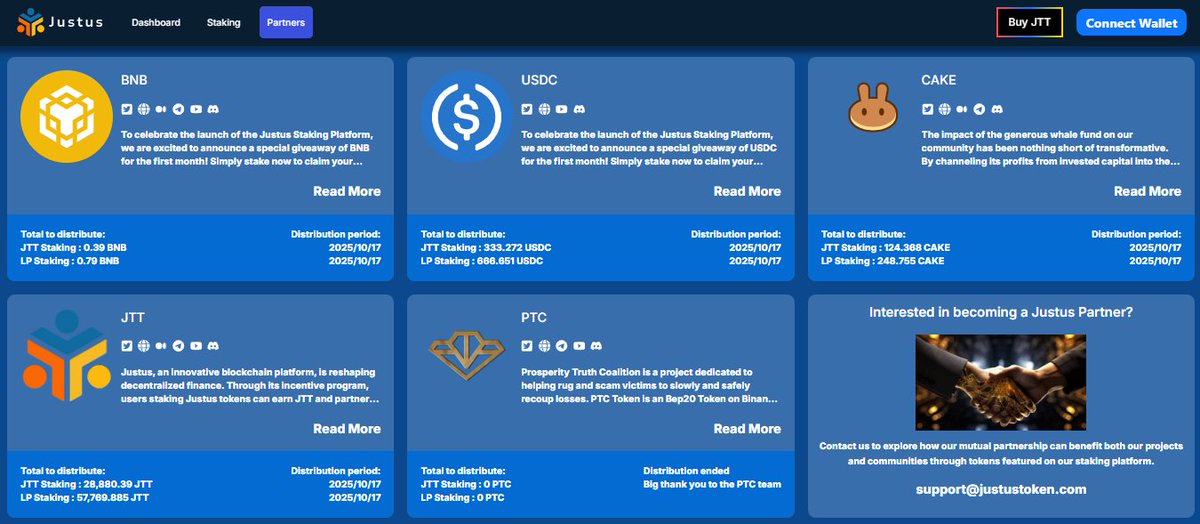 JustusTokenX's tweet photo. 🪙🪙New Justus Staking Rewards (Aug/18 > Oct/17)🪙🪙

💰 $JTT lives on strong since 03/sep/2023: Here's another 02 more months of passive income!

👀 Expect some amazing Justus updates on our 2nd anniversary🥳  

🌐 Justus Staking Dapp: https://t.co/0uZvYgIcfq

#BSC #1000x https://t.co/lYcIQwtttB