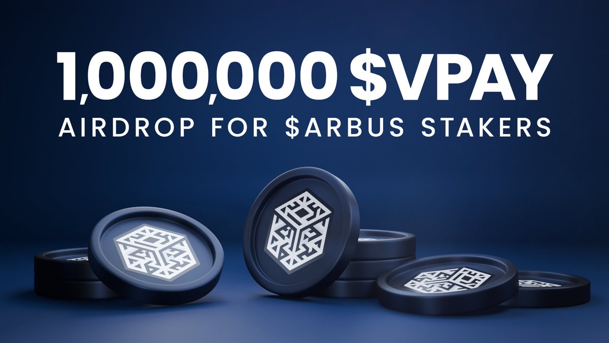 🪂 1,000,000 $VPAY AIRDROPPED 🪂

Chirpers eating well 😋🍽️

✅ 450,000 $RING
✅ 100,000 $SWARM
✅ 500,000 $ARBUS
✅ 1,000,000 $VPAY

Stake your $ARBUS. The feast has just begun.

💡 Pro tip: Stake the airdrop to unlock Staker Boost on <a href="/VPAY_Global/">VPay</a> LB.