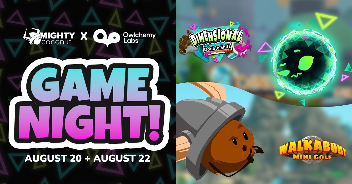 Owlchemy Labs (@owlchemylabs) on Twitter photo Prepare for trouble, but make it double! This week, <a href="/WalkaboutMG/">Walkabout Mini Golf</a> and us are teaming up for Double Game Nights!
On Aug 20th we'll be in the Walkabout Discord at 2pm CT for a day of DDS. Then on Aug 22nd at 3pm CT hop in our Discord for a healthy dose of Walkabout Mini Golf. Prepare for trouble, but make it double! This week, <a href="/WalkaboutMG/">Walkabout Mini Golf</a> and us are teaming up for Double Game Nights!
On Aug 20th we'll be in the Walkabout Discord at 2pm CT for a day of DDS. Then on Aug 22nd at 3pm CT hop in our Discord for a healthy dose of Walkabout Mini Golf.