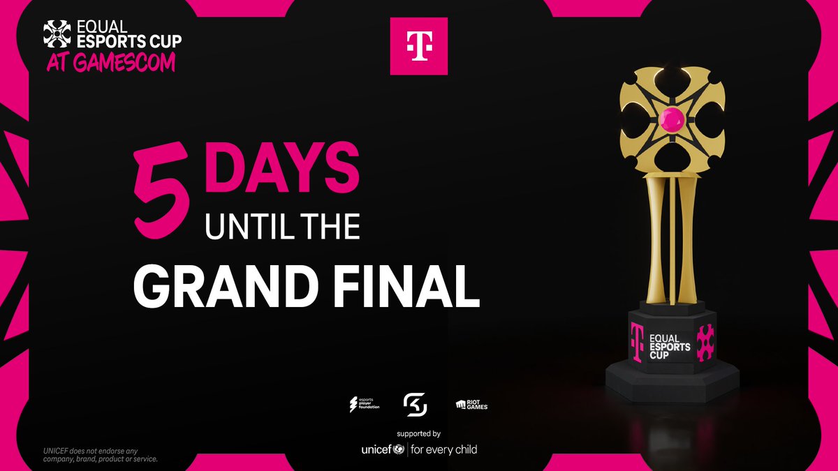The wait is almost over! 🏆🙌🏻

In just 5 days <a href="/G2League/">G2 League of Legends</a> and <a href="/SolaryTV/">Solary</a> will face each other at <a href="/gamescom/">gamescom</a> for the #EQUALESPORTSCUP grand final

Are you ready? Because we are!