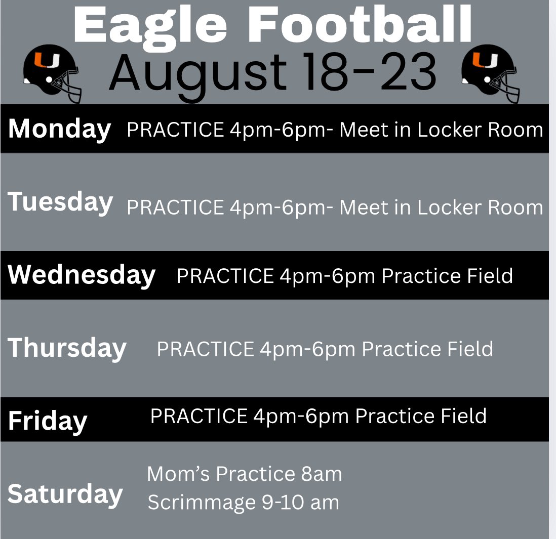 Football is here! Schedule for the week