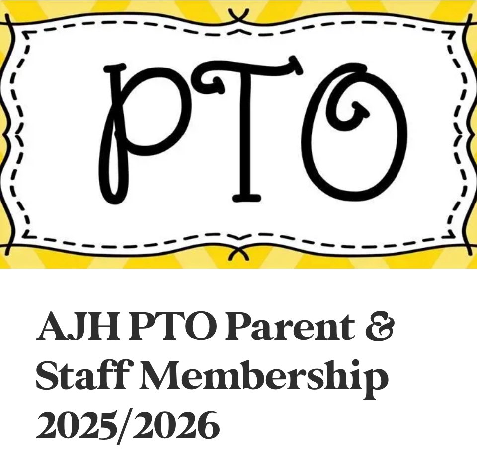 ajhpto's tweet photo. ✨Join AJH PTO!✨ Just $5 per staff/family helps fund supplies, events, &amp; appreciation 🎉 Paid members get voting rights + first dibs on volunteering 🙌 Incentive: grade w/ most signups by Sept 26 wins lunch treat 🍎 Sign up 👉 https://t.co/EXOJZxIHn4 https://t.co/aeXDAcyahU