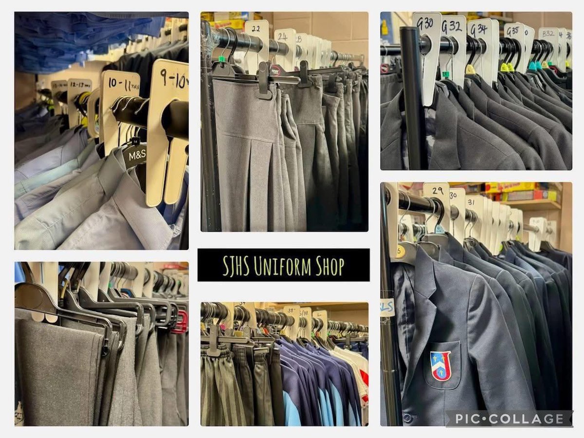 Tomorrow (Tues 19 Aug) the SJHS UNIFORM SHOP is open again between 10-12.30. Parents/carers/pupils can come and find pre-loved uniform. There is an optional charge of £2 per item, £1 per shirt (Please bring cash) - ALL funds raised ensure all pupils have uniform through the year.