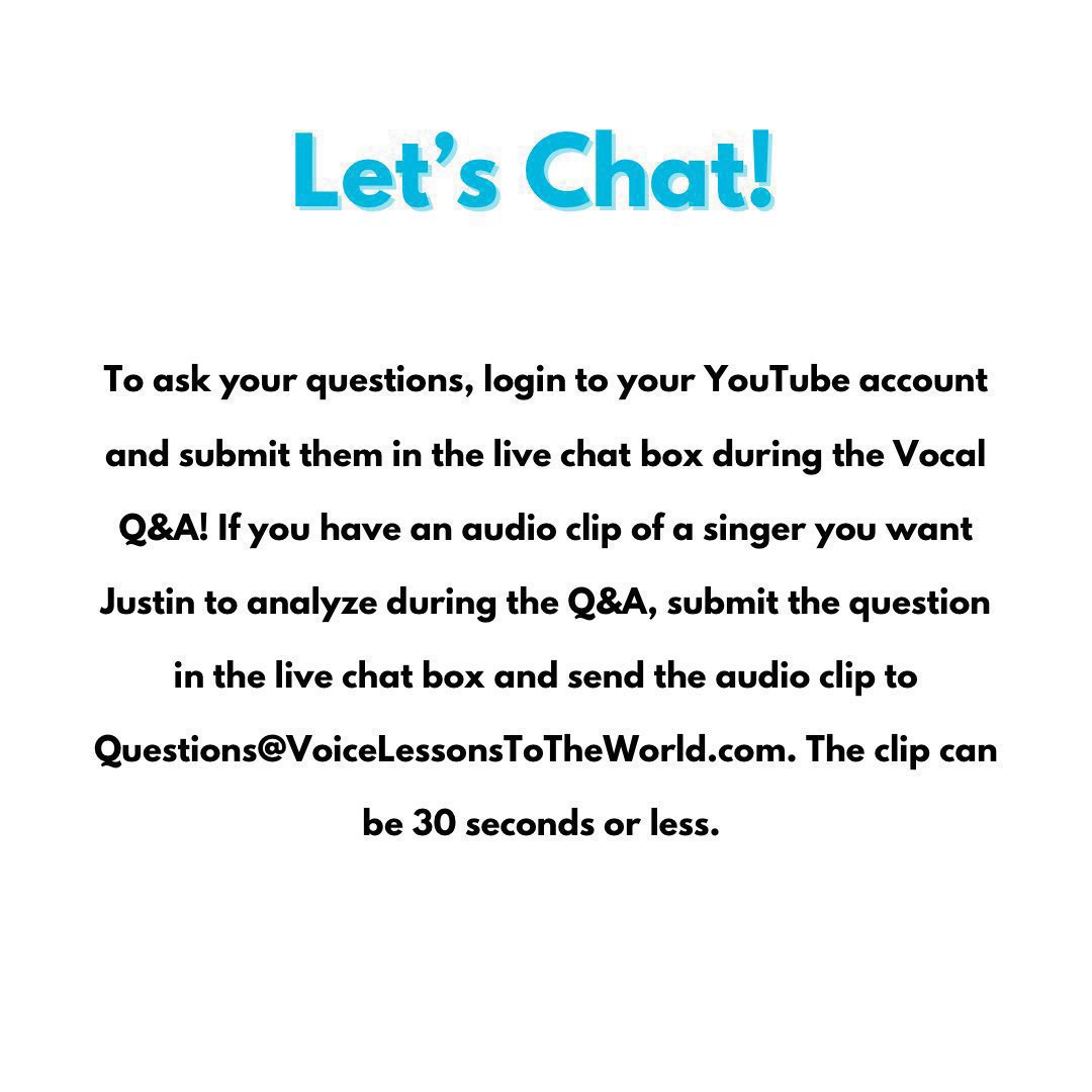 NYVocalCoaching's tweet image. Justin Stoney is back for another Vocal Q&amp;amp;A on Saturday, August 30th at 6pm ET and looks forward to answering all of your singing questions!🎤

Join us here: youtube.com/live/Ilbfg2vhe…

#vocalcoach #voicelessons #singinglessons #newyorkvocalcoaching