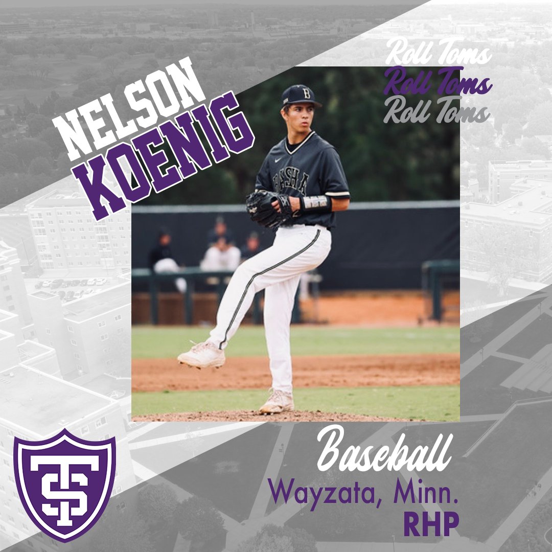 TommieBase's tweet photo. Welcome to the squad Nelson! 🟣⚪

#RollToms | #PennedInPurple https://t.co/2YUgUiVwo9