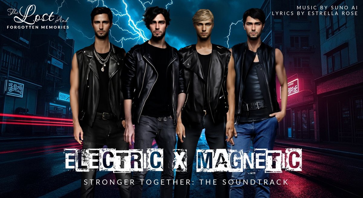 "Electric x Magnetic", the soundtrack for "The Lost And Forgotten Memories" Book 4 from "Stronger Together" series

Lyrics by me, music by @sunomusic

⏩ VIDEO: youtube.com/watch?v=gOxCKM…
⏩ LYRICS: estrellarose.tk/song/electric-…

#sunoai #writer #books #writing #music #writtingcommunity