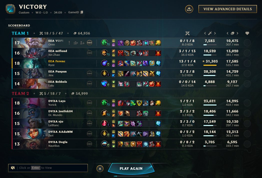 No way!!! I finally got my first win in lol career😭
1:0 in Hitpoint 3rd div