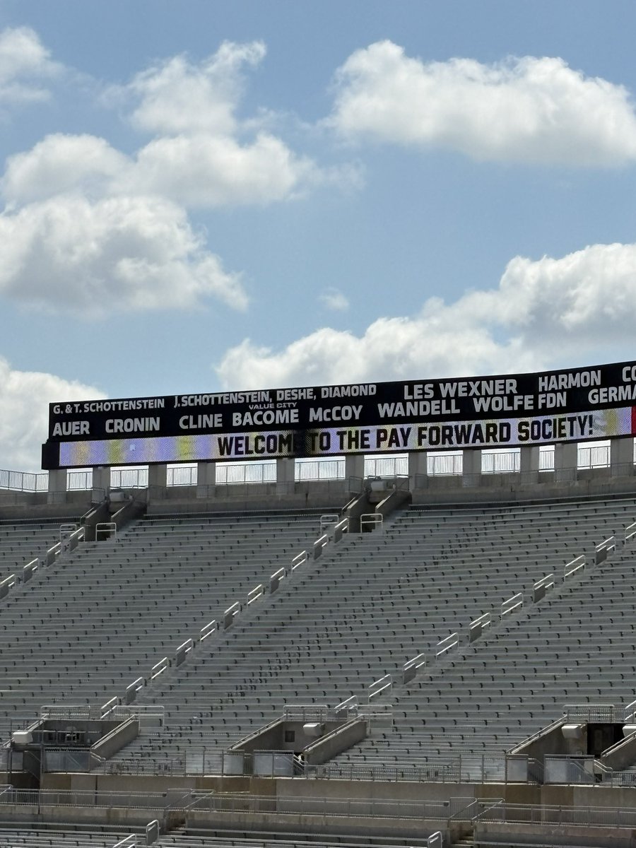 Great day as my family joined the “Pay Forward Society” for THE Ohio State University. Honored to have our name installed at the Shoe and the Woody. Go Bucks!