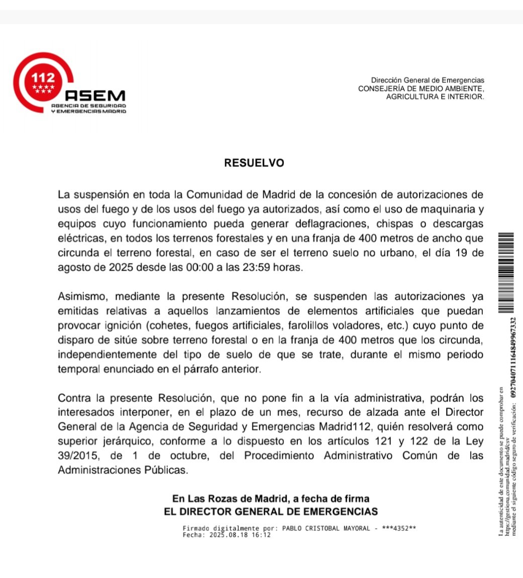 Ampliación resolución en el día de hoy.