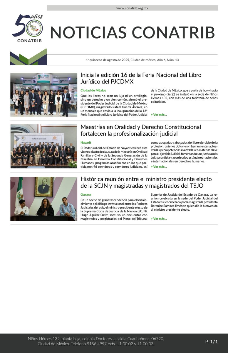#NoticiasCONATRIB están aquí, ingresa a nuestro portal para que puedas revisar la información completa 📰