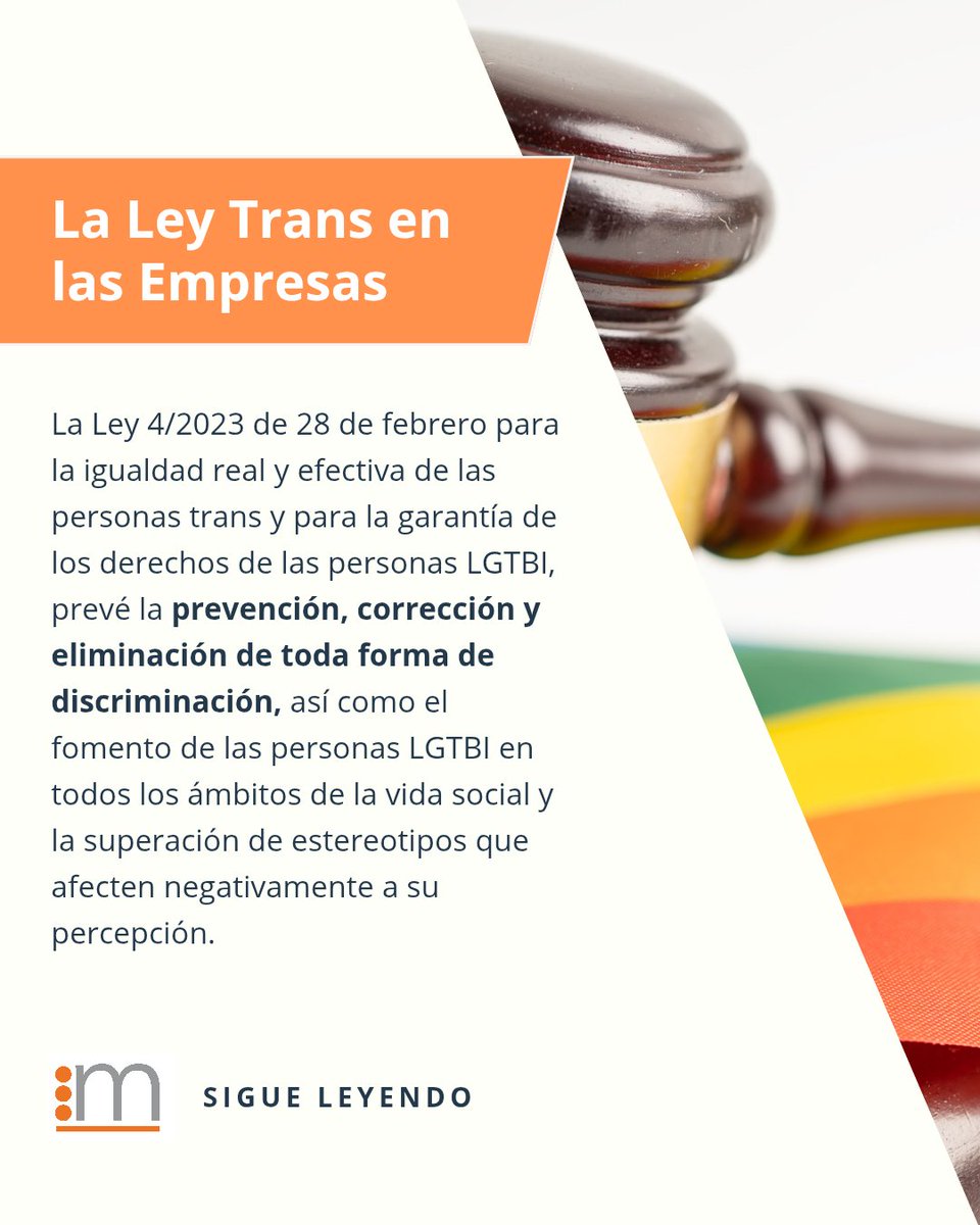 MentoraLOPD's tweet photo. ¿Qué nuevas OBLIGACIONES tienen las empresas con la Ley Trans?

▶️ Te lo explicamos!

#leytrans #EmprenderConÉxito #empresas 

#equipomentora https://t.co/YkvSTCcr9s