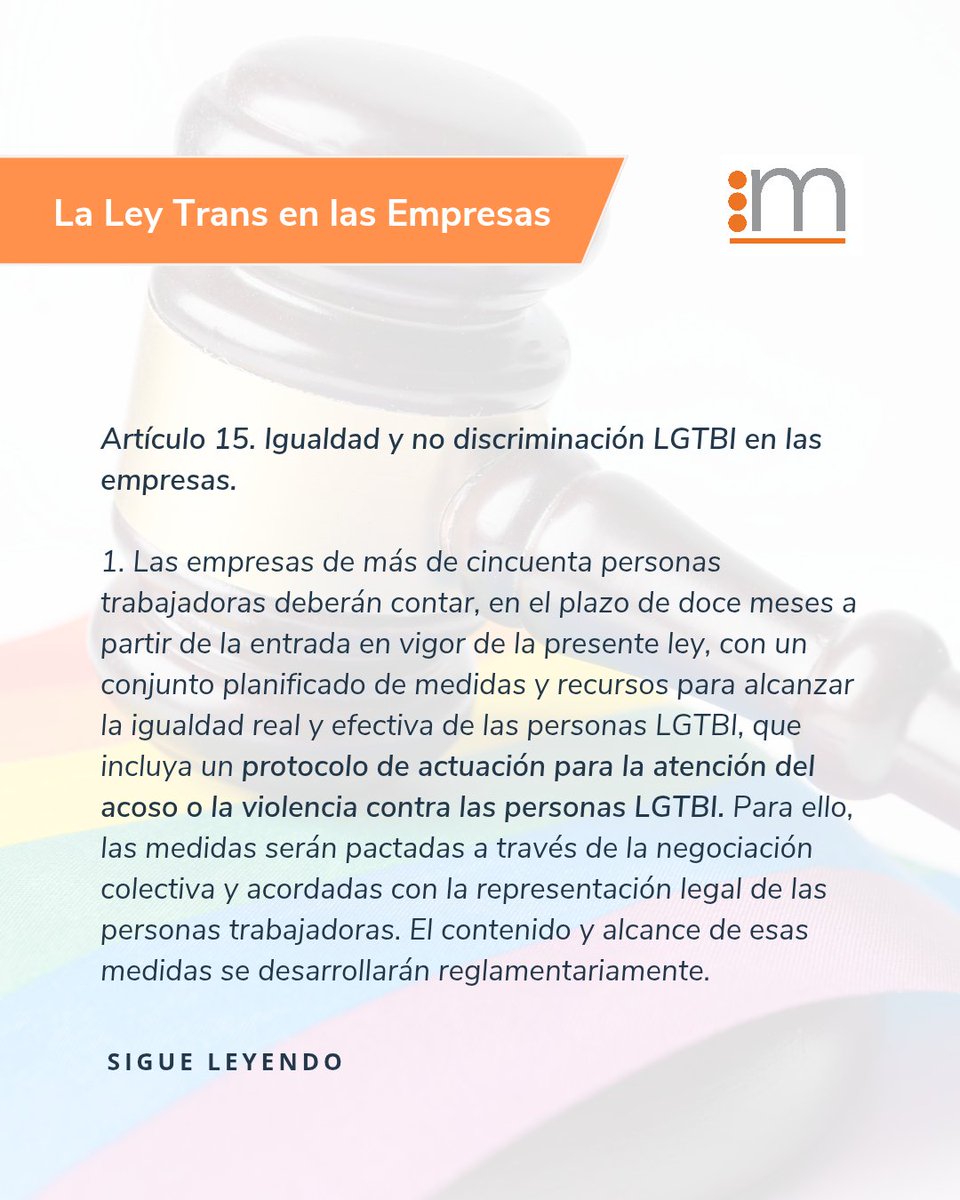MentoraLOPD's tweet photo. ¿Qué nuevas OBLIGACIONES tienen las empresas con la Ley Trans?

▶️ Te lo explicamos!

#leytrans #EmprenderConÉxito #empresas 

#equipomentora https://t.co/YkvSTCcr9s