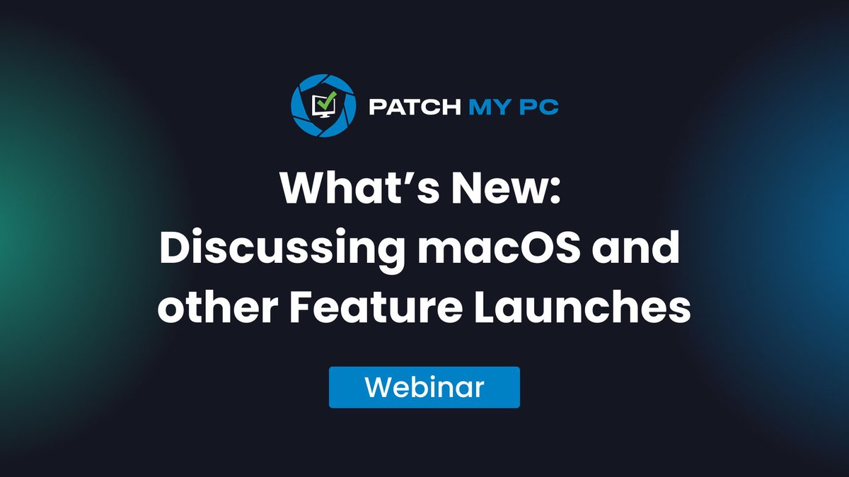 Big updates are coming! 👀

Join us Aug 27th as the #PatchMyPC Engineering team covers:
✅ macOS app deployment
✅ New #ConfigMgr dashboards
✅ ARM preview + #PSADT v4.1

Register ➡️ bit.ly/4ldpS8g

#PSAppDeployToolkit #AdvancedInsights #SysAdminLife #ITPros #Windows11
