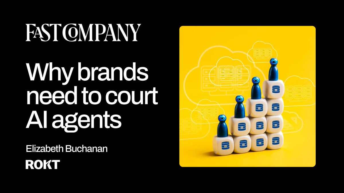 Rokt (@rokt) on Twitter photo The next big shift in ecommerce is here.
In her latest <a href="/FastCompany/">Fast Company</a> byline, Elizabeth Buchanan explains why AI agents are becoming the shoppers brands must persuade.
The funnel? Compressed to milliseconds. Relevance? Non-negotiable.
Read more: bit.ly/3JlGj5d The next big shift in ecommerce is here.
In her latest <a href="/FastCompany/">Fast Company</a> byline, Elizabeth Buchanan explains why AI agents are becoming the shoppers brands must persuade.
The funnel? Compressed to milliseconds. Relevance? Non-negotiable.
Read more: bit.ly/3JlGj5d
