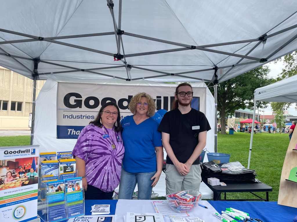 GoodwillGreatNE's tweet photo. Goodwill Teammates spent Saturday, August 9, 2025 at Columbus Days visiting with community members about the services we offer in the Columbus area as well as playing fun games to win swag and other fun giveaways. Thank you to all who stopped by our tent! https://t.co/WvtckXUa2Q