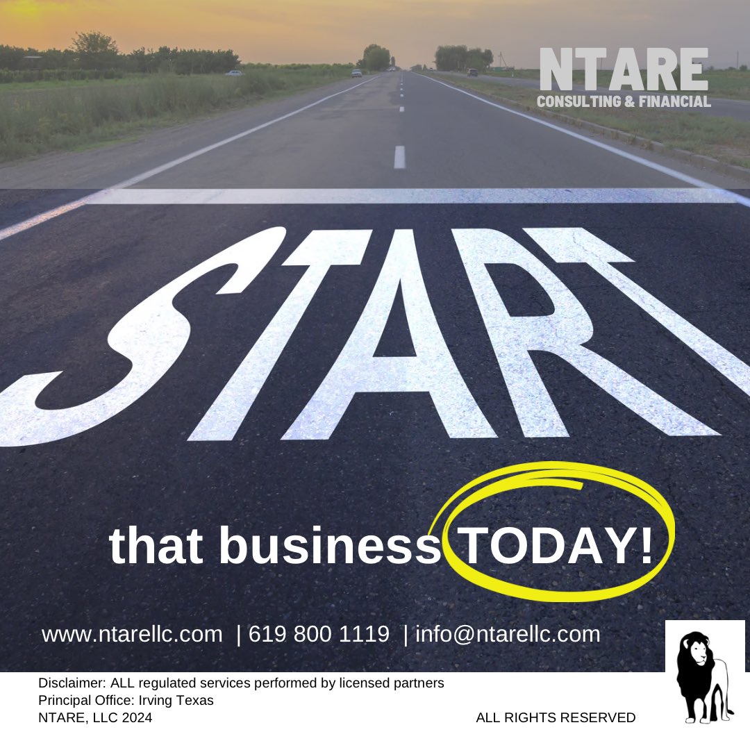 ntarellc's tweet photo. The road to success starts with action. Ntare Consulting &amp; Financial helps you launch, grow, and secure your business—TODAY.

#StartToday #NtareConsulting #BusinessGrowth #FinancialFreedom #Entrepreneurship https://t.co/qZAjCLY1sI