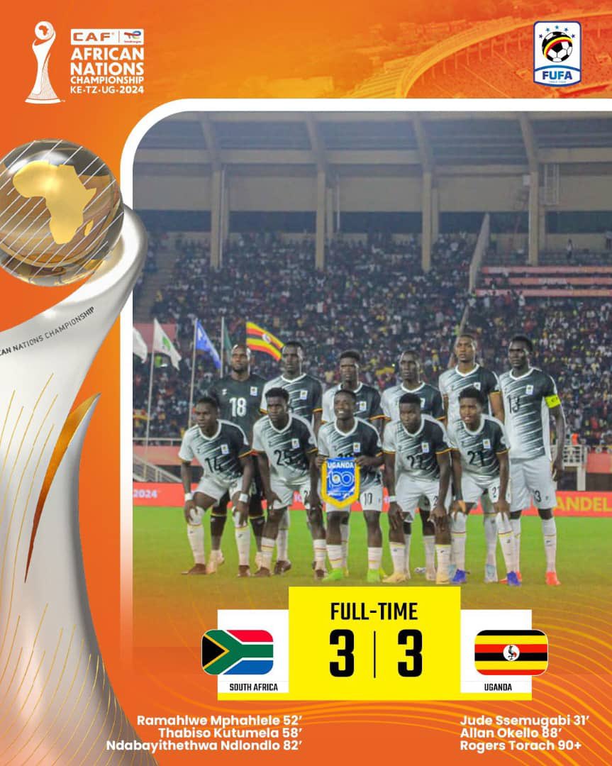 Col Edith Nakalema (@edthnaka) on Twitter photo Jubilations are in order as we congratulate our <a href="/UgandaCranes/">Uganda Cranes</a>!Our dear sons, you have lifted our spirits and carried the hopes and dreams of every Ugandan to the next stage.
This heroic 7-point finish in Group C, is our pride. Weโre especially happy that every player gave their Jubilations are in order as we congratulate our <a href="/UgandaCranes/">Uganda Cranes</a>!Our dear sons, you have lifted our spirits and carried the hopes and dreams of every Ugandan to the next stage.
This heroic 7-point finish in Group C, is our pride. Weโre especially happy that every player gave their