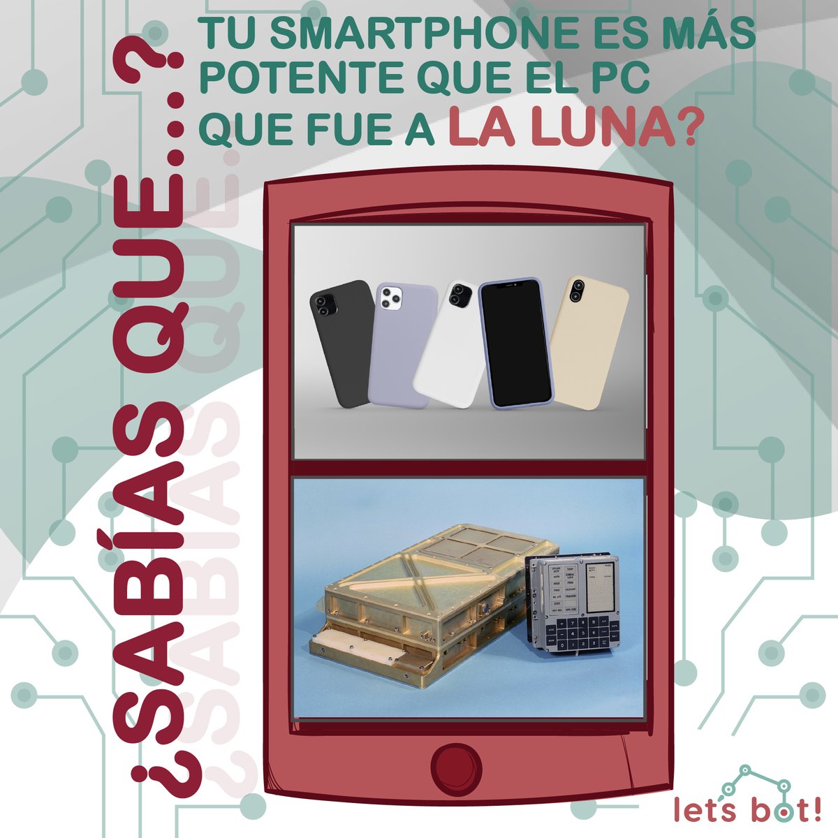 letsbotcamp's tweet photo. 🇪🇸
🚀📱¿Sabías qué?
¡Un teléfono inteligente promedio tiene 100.000 veces más potencia que aquella computadora que hizo posible el primer alunizaje hace 56 años! 📈⚡

¡Compararlo con el Apollo Guidance Computer es como poner a competir…🛶 una canoa contra 🚤 una lancha a motor! https://t.co/sEGUiu8OiF