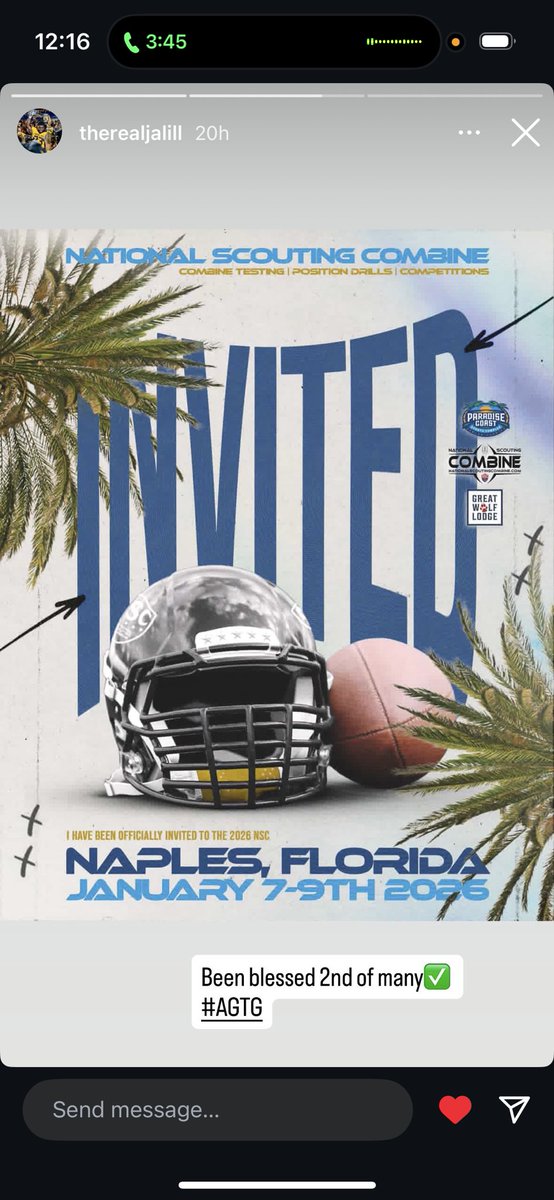 Michael Martenson (@mikemartenson) on Twitter photo Love to see this!! The <a href="/NSCombine/">National Scouting Combine</a> is more than just an opportunity - it’s a BLESSING! <a href="/therealjalill/">Jalil Lenore</a> #AGTG Love to see this!! The <a href="/NSCombine/">National Scouting Combine</a> is more than just an opportunity - it’s a BLESSING! <a href="/therealjalill/">Jalil Lenore</a> #AGTG