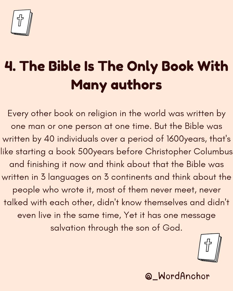 _IamFavour's tweet photo. 4 mind blowing 🤯 things I bet you didn't know about the Bible (God's word)
#GodsWord
#wordanchor
#Theholyghost
@_wordanchor https://t.co/2xkGTSZr9H
