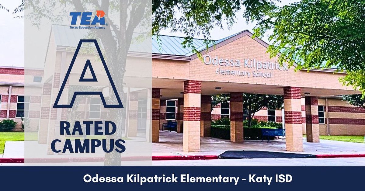 We are thrilled to share some exciting news!✨

Kilpatrick Elementary has been named a TEA “A” Rated Campus! This achievement is the result of the hard work and dedication of our students, the commitment of our teachers and staff, and the incredible support of our parents.🐨💚💙