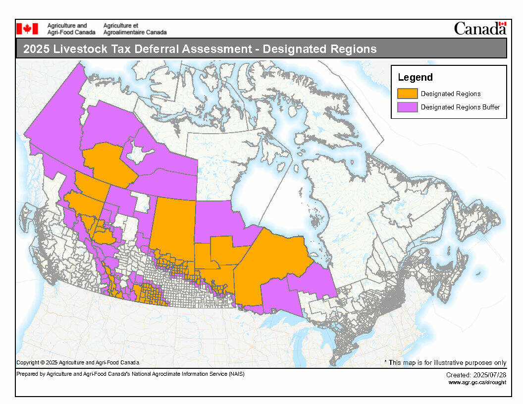 Livestock Tax Deferral regions announced for drought-affected producers. vist.ly/43s74