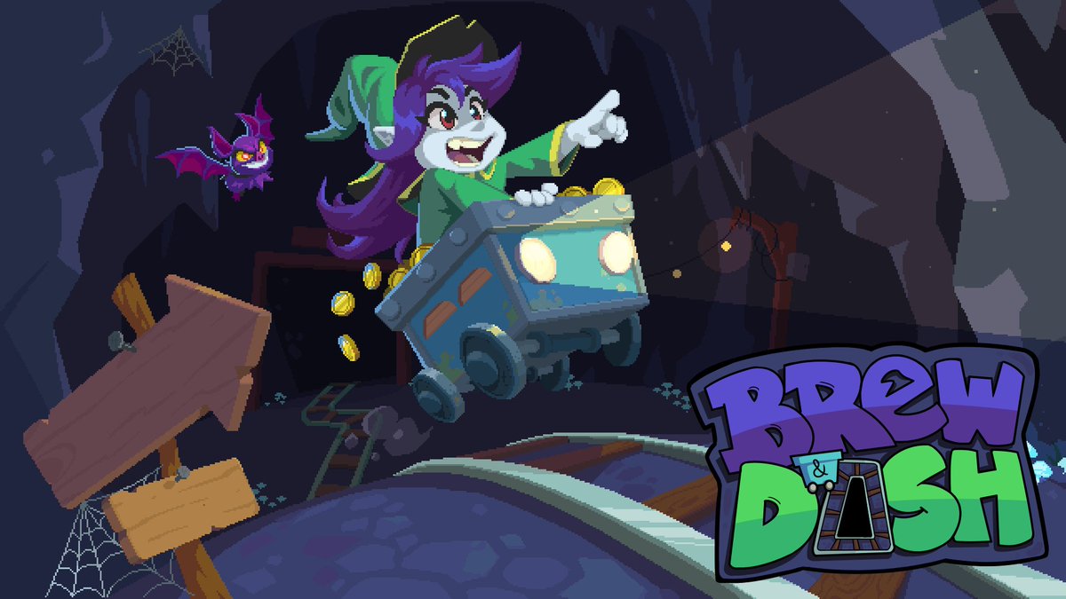 TavernBoitata's tweet photo. Announcing Brew &amp; Dash! 
A nostalgic infinity runner where you gather ingredients and create potions to go further and further, discovering new places.
#indiegame #indiedev #pixelart https://t.co/q15JivQ5lo