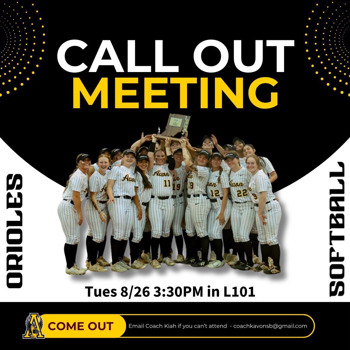 ⚠️🥎Attention🥎⚠️

Anyone interesting in AHS Softball for the 2025-26season…Please attend our call out mtg on August 26th! 

Info below ⬇️⬇️⬇️