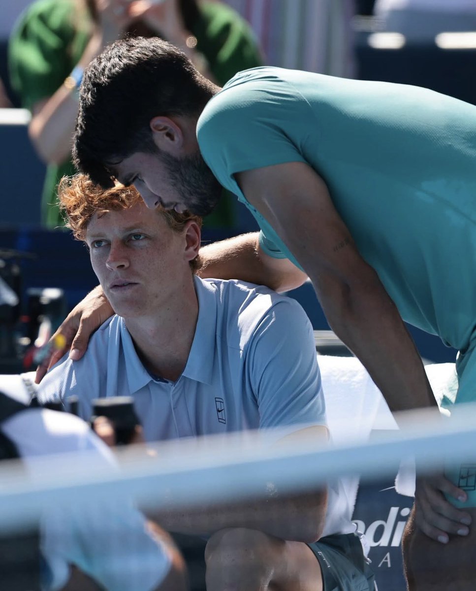 Incredible tournament from both players. Congratulations to Carlos on his victory, and wishing a speedy recovery for Sinner ahead of the U.S. Open. 

Amazing sportsmanship and camaraderie from both players, as always 👏