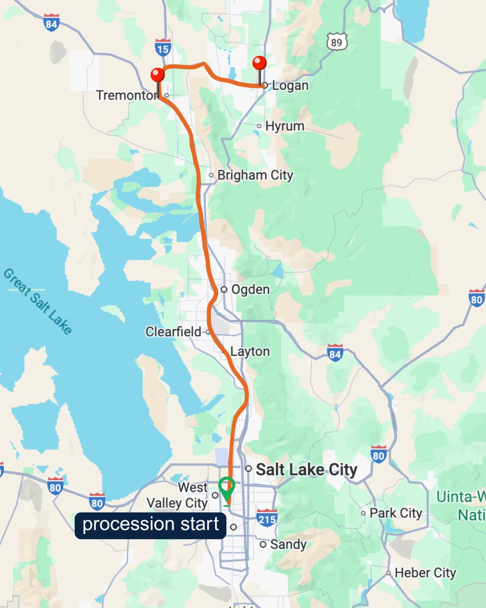 UtahDOT's tweet photo. ‼️ Please spread the word. A @UTHighwayPatrol procession honoring the two Tremonton police officers will take place today starting around 4 p.m. from Taylorsville to Tremonton and Logan.  

Please plan ahead. 
Expect major delays.
Adjust your travel if possible. https://t.co/lGcCkPewd0