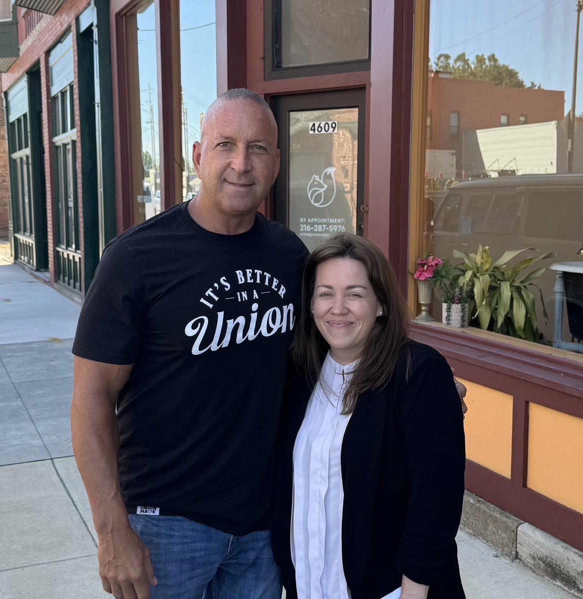 Service Director Jim Black meeting with DC6 endorsed candidate Nikki McGowan who is running for Cleveland Municipal Court Judge.