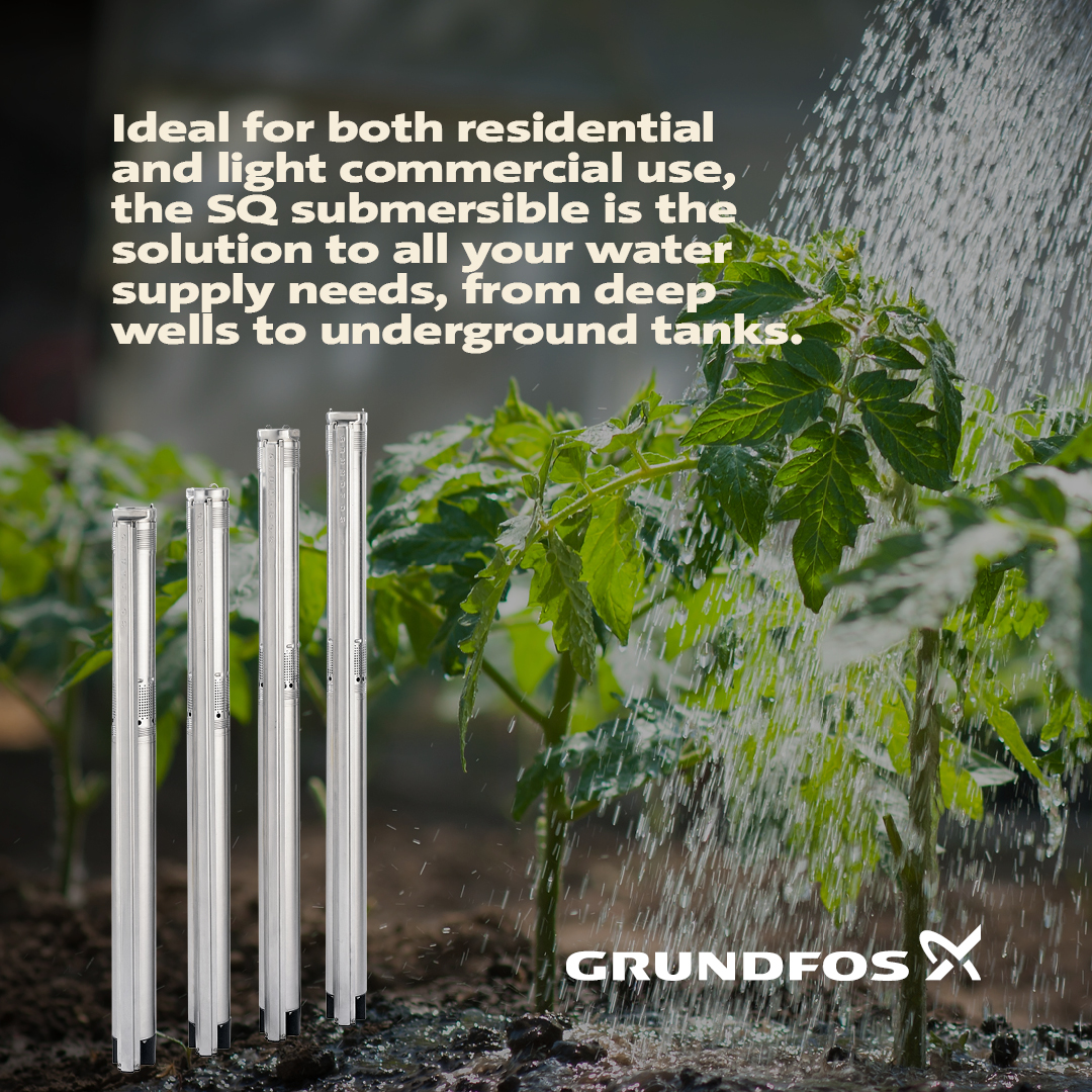 Perfectly designed to fit narrow wells without sacrificing performance, the SQ pump ensures a powerful and steady water supply for homes and light agricultural use. Embrace the blend of compact design and powerful performance. 

#Submersible #GrundfosSQ" #GroundWater