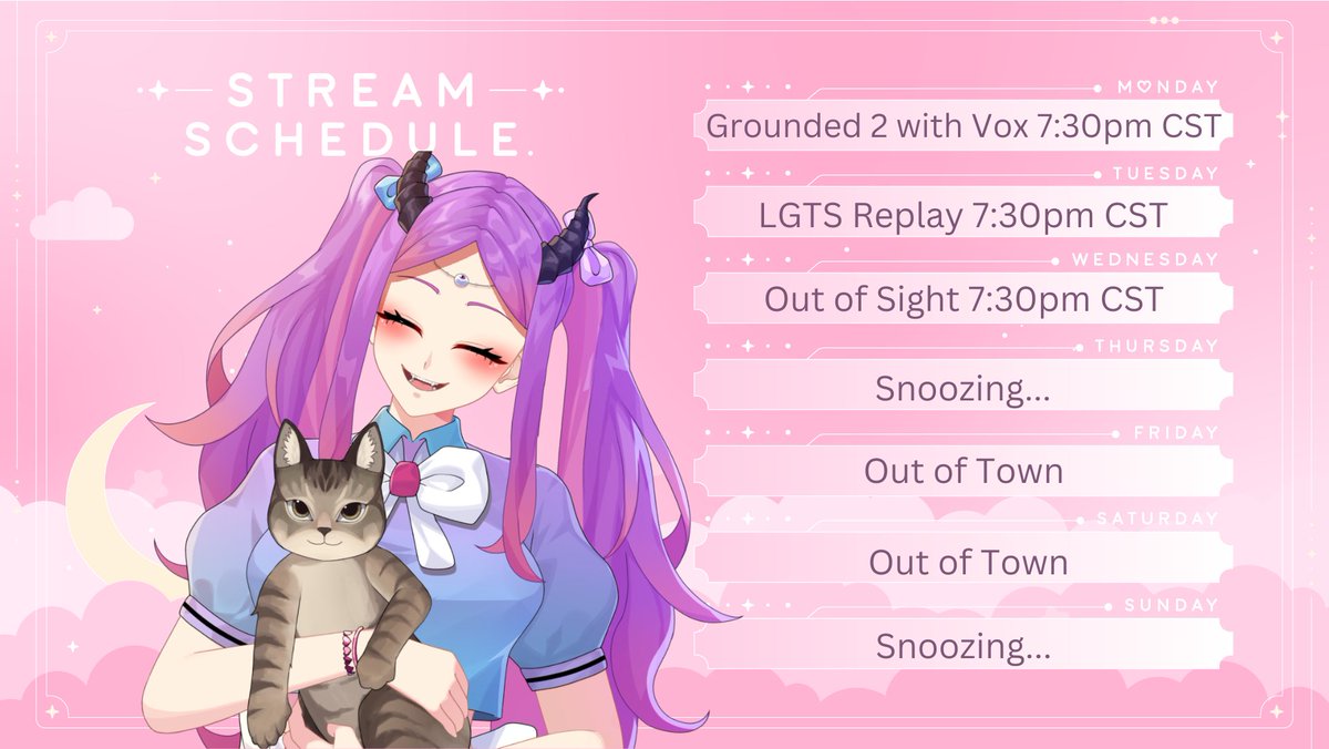 It's going to be a short week this week! I'll be out of town this weekend so we're having fun for the next few days!
#Vtuber #ENVtuber