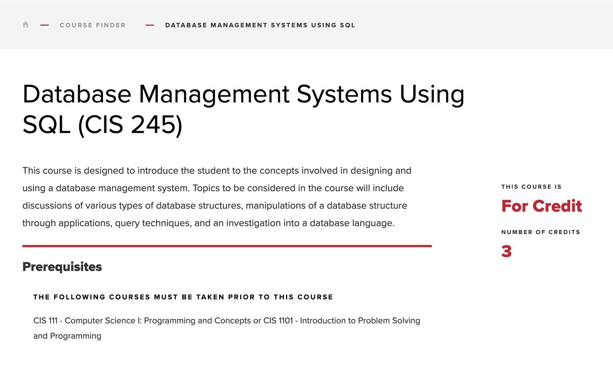 nooriefyi's tweet photo. a local community college in PA offers this class meanwhile top CS programs are too focused on theory

then we wonder why new cs grads can't get jobs :) https://t.co/zhGqF24qIJ