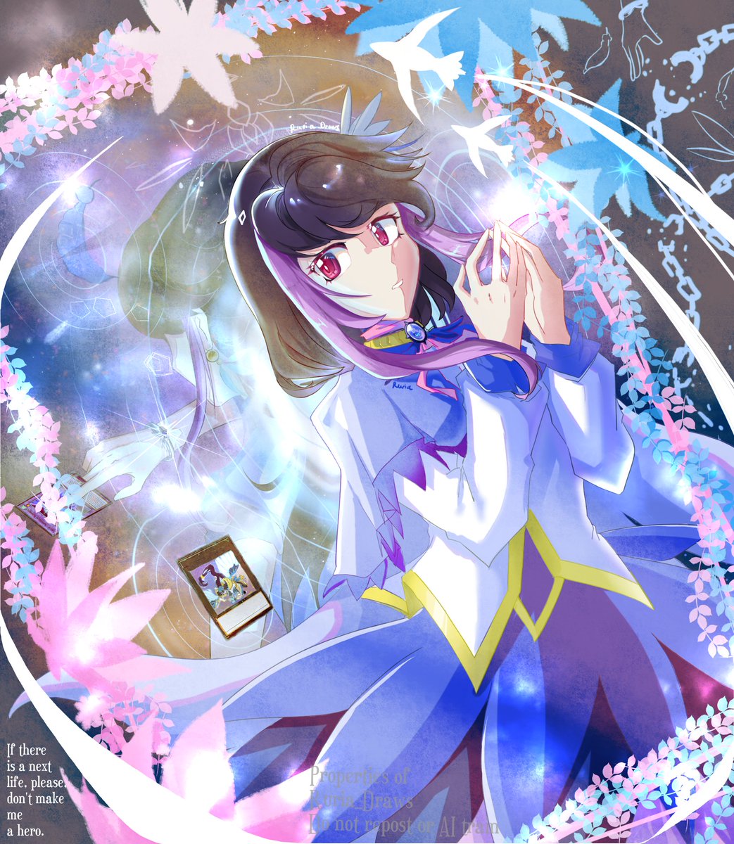 (POSTCANON AU)

"I dream of a past."
"Memories that doesn't belong to me."
"Cards I don't recognized, people I don't know."
"A shining blue bracelet clamps on my hand. Everyone was cheering."
"Like a predetermined ending to my life, I dance until the stage lights turns off."