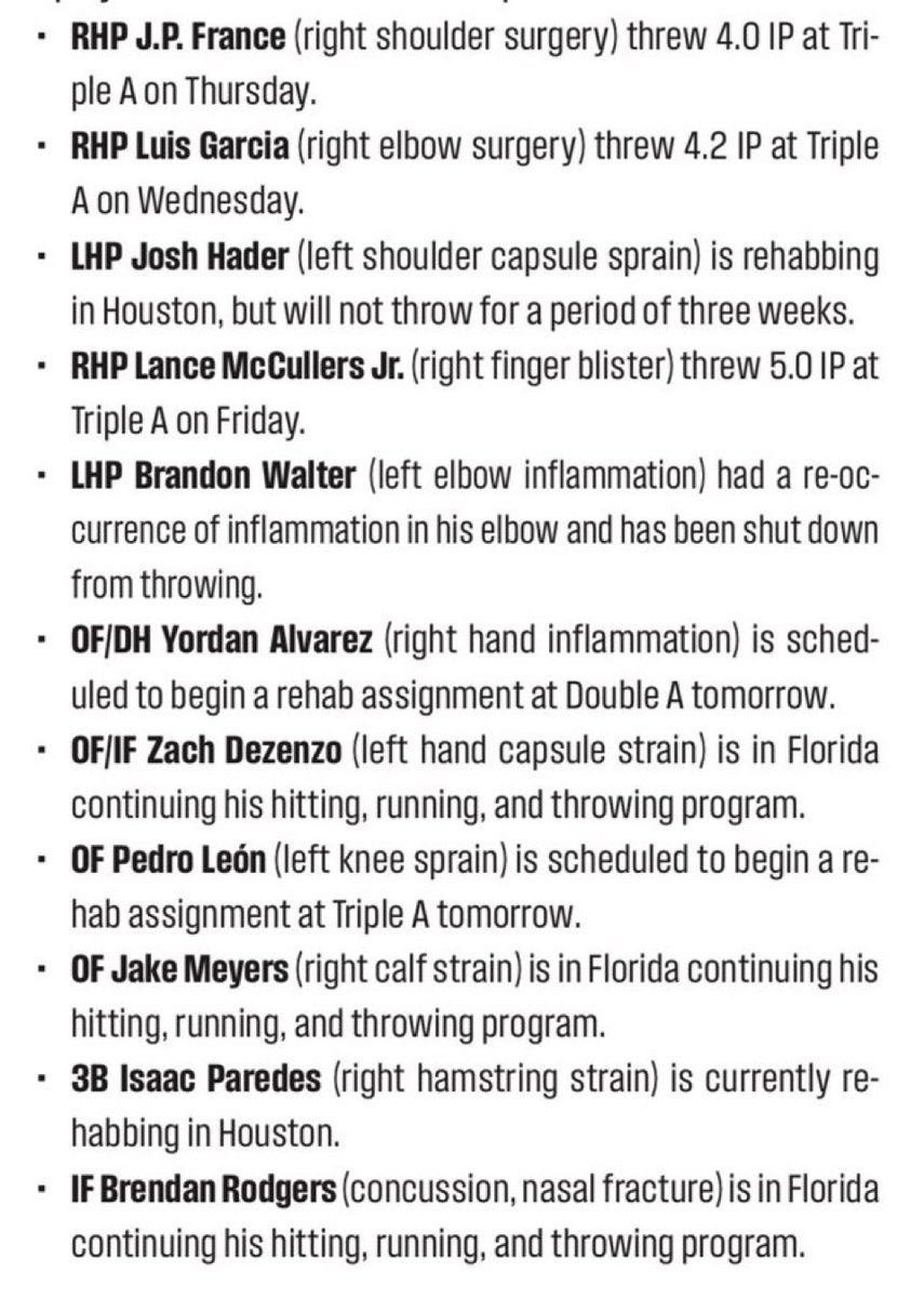 No need to read this. Everyone is a week out from another setback.