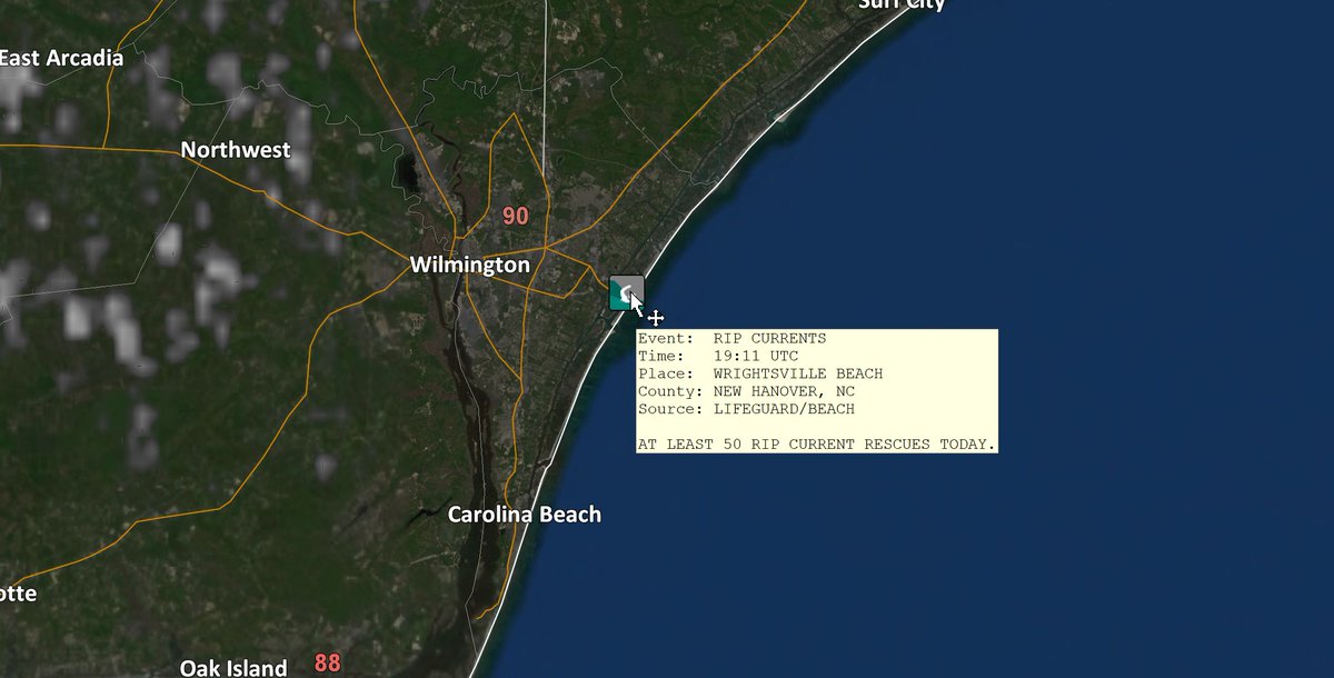 50 RIP current rescues just today in Wrightsville Beach. Please stay out of the water above your knees this week.#ncwx #scwx #obx #Erin