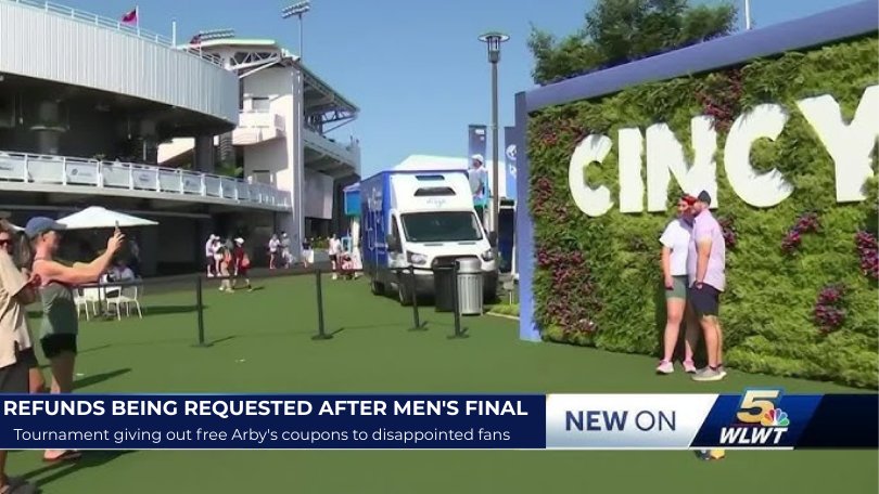 Fans at Cincinnati Open requesting refunds after Alcaraz vs. Sinner ends in retirement after 23 minutes.

(Via <a href="/BenRothemberg/">Ben Rothenberg</a>)