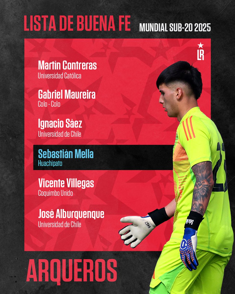 📝 La Lista de Buena Fe de #LaRoja 🇨🇱 Sub-20 para la Copa Mundial de la FIFA Sub-20 Chile 2025™️

Estos son los 5️⃣5️⃣ pre seleccionados ante FIFA para la máxima cita global juvenil, que se disputará entre el 27 de septiembre y el 19 de octubre en nuestro país 🤩❤️‍🔥

¡VAMOS CON TODO