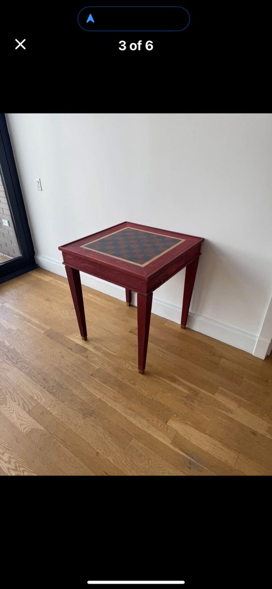 davidrocknyc's tweet image. Selling this beautiful vintage Garrison Rousseau game table — solid wood, inlaid chess/checkers top with hidden backgammon board inside. Timeless piece w/ charm &amp;amp; character. 31”H × 27”W. Pickup in Williamsburg. Sad to part with it!

$1,000 or best offer