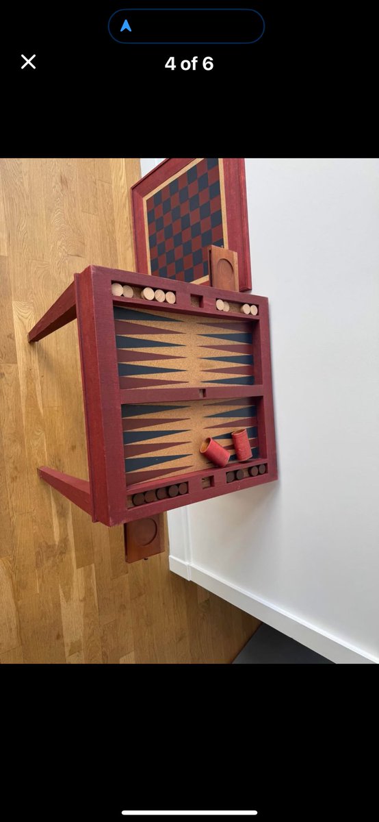 davidrocknyc's tweet image. Selling this beautiful vintage Garrison Rousseau game table — solid wood, inlaid chess/checkers top with hidden backgammon board inside. Timeless piece w/ charm &amp;amp; character. 31”H × 27”W. Pickup in Williamsburg. Sad to part with it!

$1,000 or best offer
