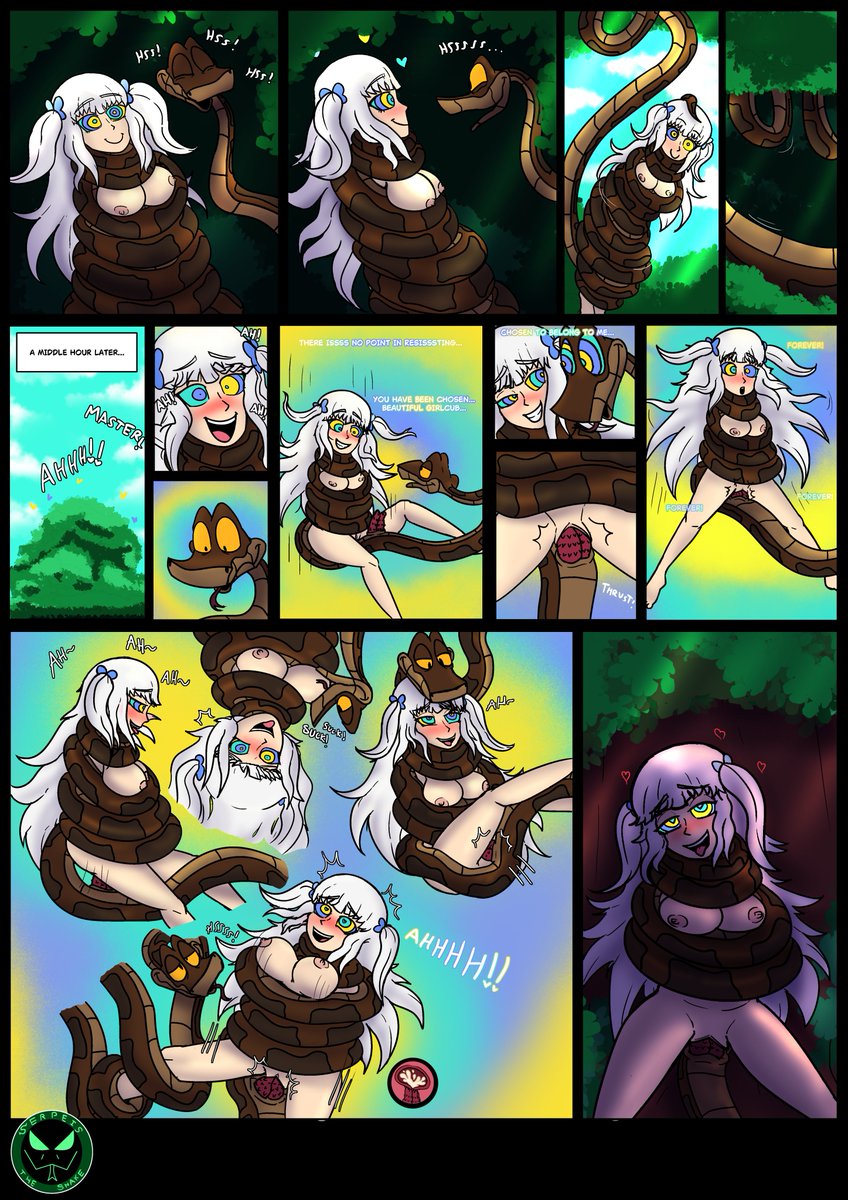 Bringing a new comic for you all!

This time featuring Melanie who ended up meeting our favourite snake!

this was a commission for <a href="/RPPython/">Ara Haan 🦊 (HypnoRP)</a> (thank you so much!)

And hey, don't worry, I am preparing one more thing for later