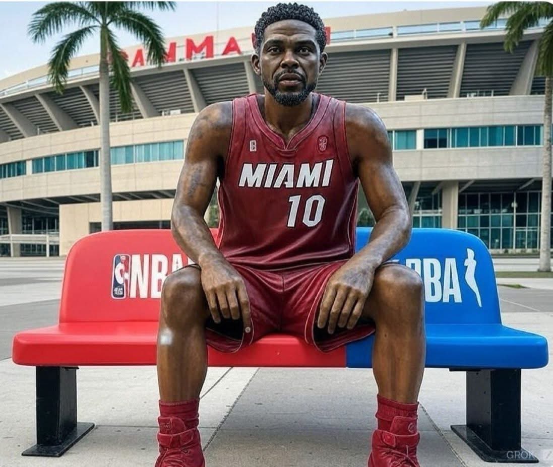 NBAMemes's tweet photo. Udonis Haslem finally got his own statue 😳 https://t.co/cU7zfmj91z