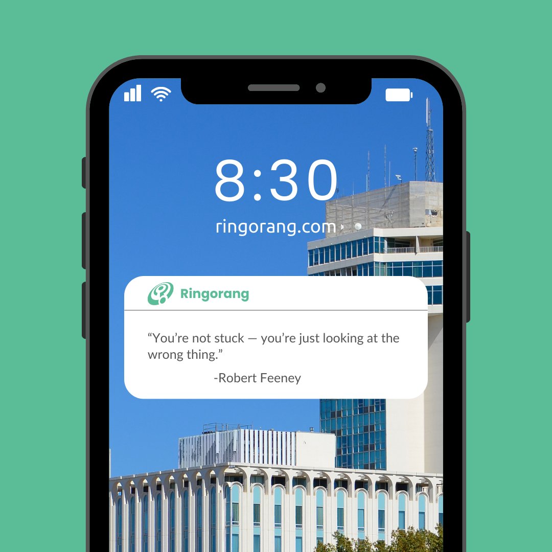 Mindset Monday ✨
It’s not too late to have a great Monday!
“You’re not stuck—you’re just looking at the wrong thing.” – Robert Feeney 💡
#MindsetMonday #Ringorang #MakeItAHabit