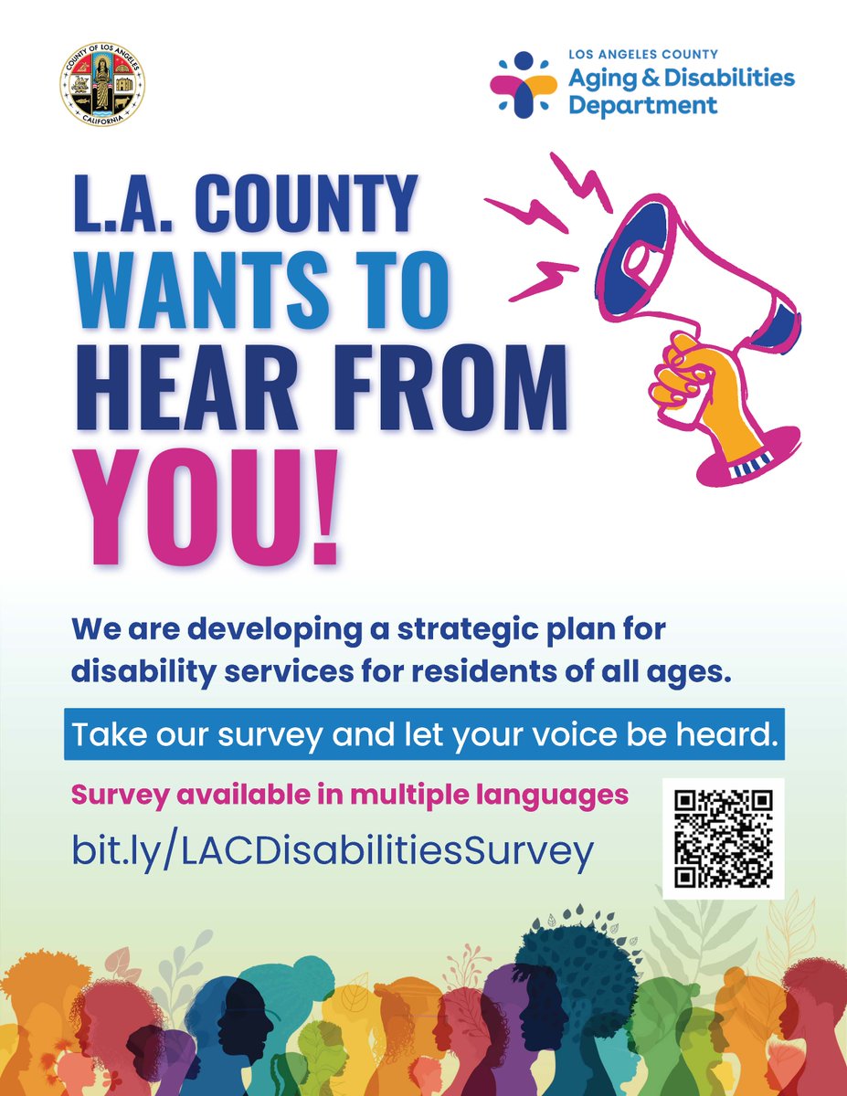 If you or someone you care for is living with a disability, your voice matters. LA County is looking to better understand the experiences of individuals with disabilities, their families, and caregivers when it comes to the services and programs that support them.

Your insights