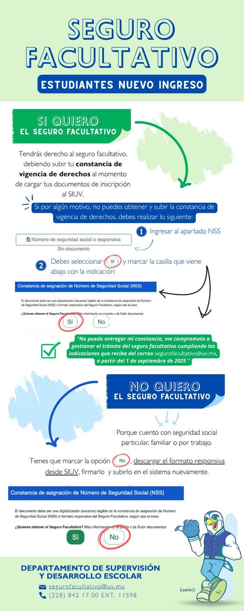 ¡Estudiante de nuevo ingreso! No olvides la importancia de solicitar tu seguro facultativo. Conoce los requisitos ...¡No lo dejes para después! 🕐